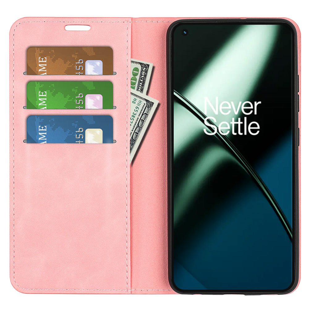 For OnePlus 11 5G Skin-touch Feeling Magnetic Auto-absorbed Wallet Case Fully Wrapped PU Leather Stand Flip Phone Cover For OnePlus 11 5G Skin-touch Feeling Magnetic Auto-absorbed Wallet Case Fully Wrapped PU Leather Stand Flip Phone Cover